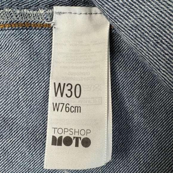 Top shop Moto Button down mini jeans skirt Y2K retro blue Women’s 30 / 8 - Picture 7 of 9